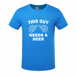 THIS GUY NEEDS A BEER Funny Guy Tee Shirt